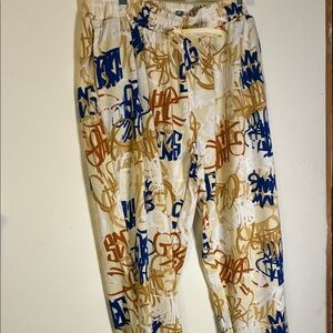 Fresh Blue and Brown Graphic Sweatpants